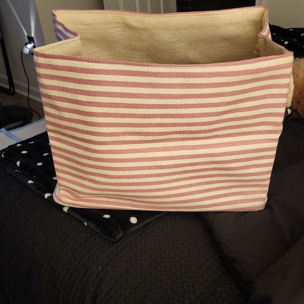 Striped Pink and Cream Tote Bag